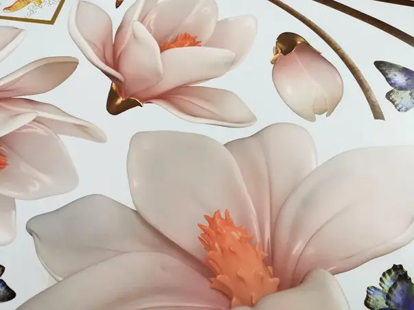 stickere flori magnolie crem