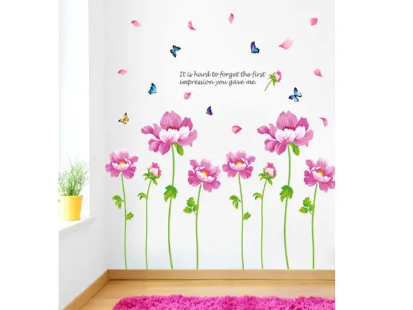 stickere flori mov de mari dimensiuni