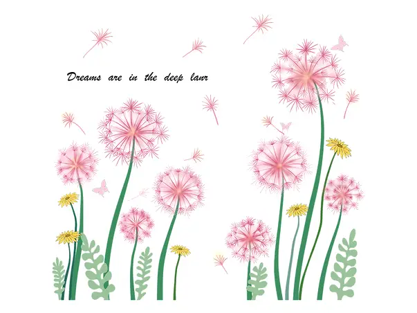 stickere flori papadii roz