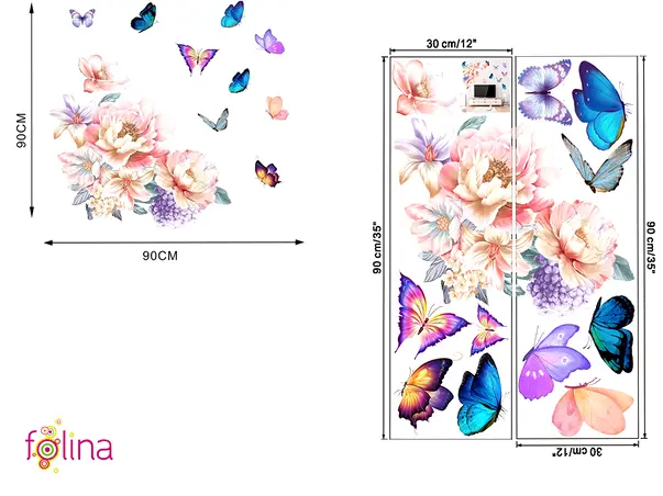 stickere flori pastel