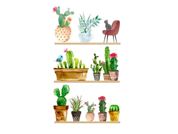 stickere flori polite cu ghivece