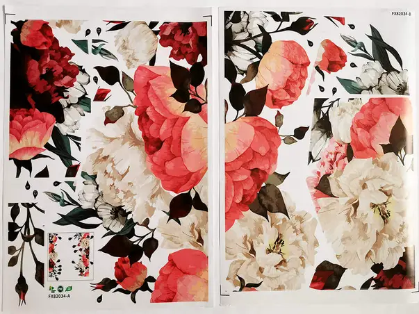 stickere flori rosii