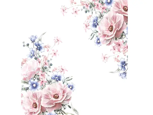 stickere flori roz si mov folina