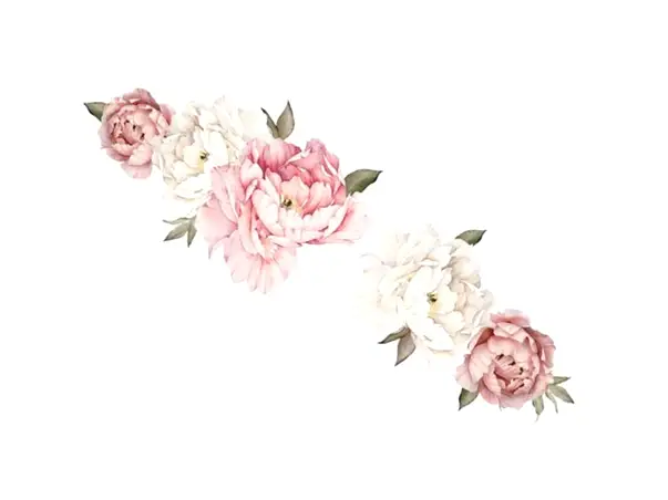 stickere flori watercolor folina bujori roz crem