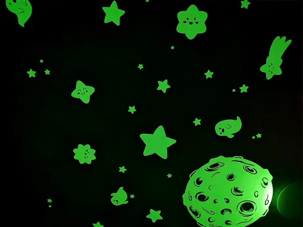 stickere fosforescente pentru tavan luna si stele
