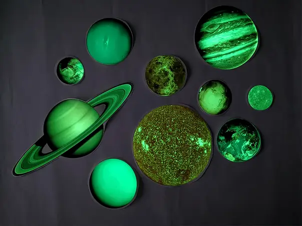 stickere fosforescente planete folina