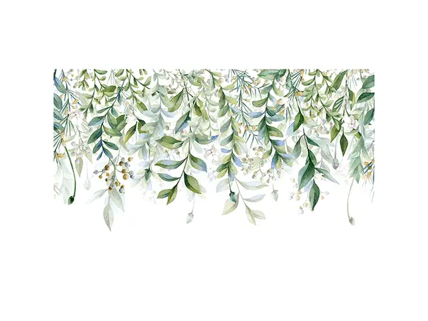 stickere frunze verzi pastel bordura autoadeziva