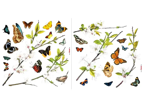 stickere geam cheerful komar flori si fluturi multicolor