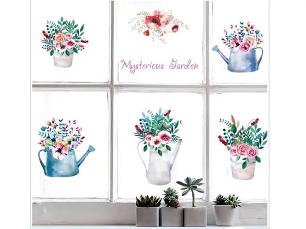 stickere ghivece flori colorate folina mysterious garden