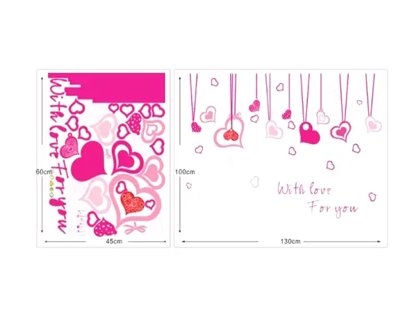 stickere inimioare roz