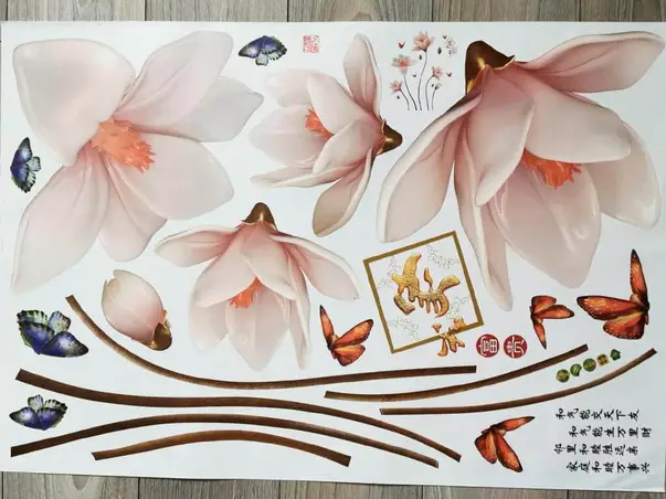 stickere magnolii crem