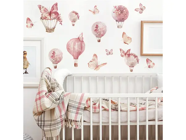 stickere perete camera fetita elemente roz