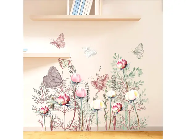 stickere perete cu flori fluturi