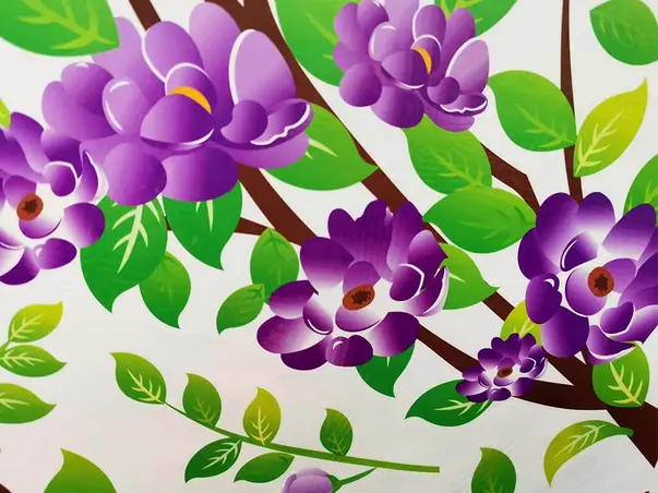 stickere perete flori mov
