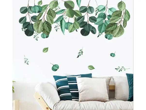 stickere perete folina bordura decorativa cu frunze verzi