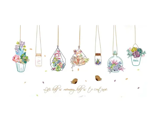 stickere perete folina decor floral multicolor