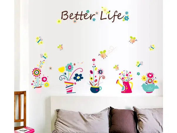 stickere perete folina decor floral multicolor better life