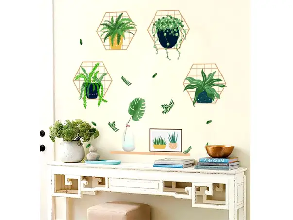 stickere perete folina decor plante verzi