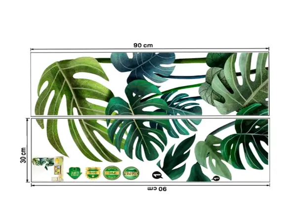 stickere perete folina frunze verzi 60 90 cm