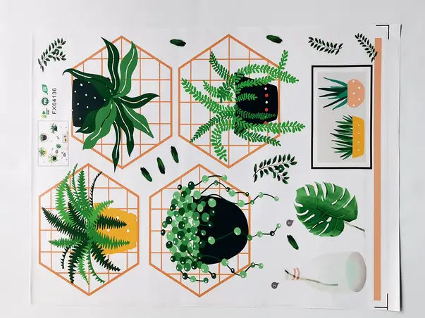 stickere perete plante verzi