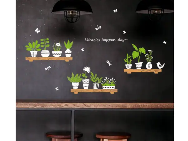 stickere perete plante verzi