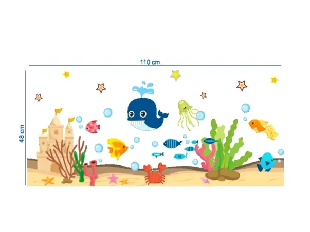 stickere pesti colorati folina bordura decorativa 110 48 cm