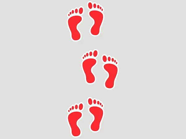 stickere podea urme pasi folina