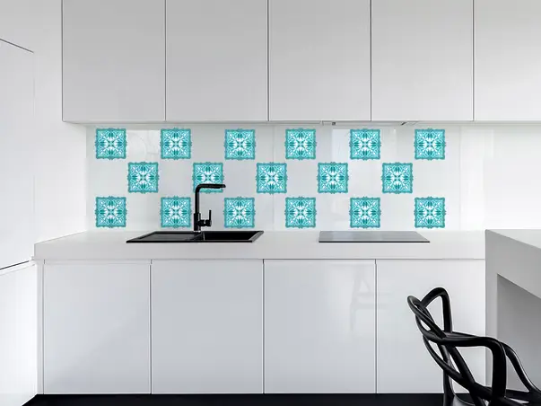 stickere turcoaz faianta bucatarie