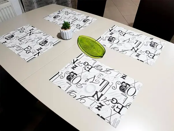 suport farfurie alb cu model grafic gri