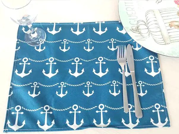 suport farfurie textil imprimat Ancora
