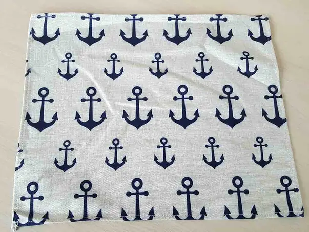 suport farfurie textil imprimat ancora blue folina stx02