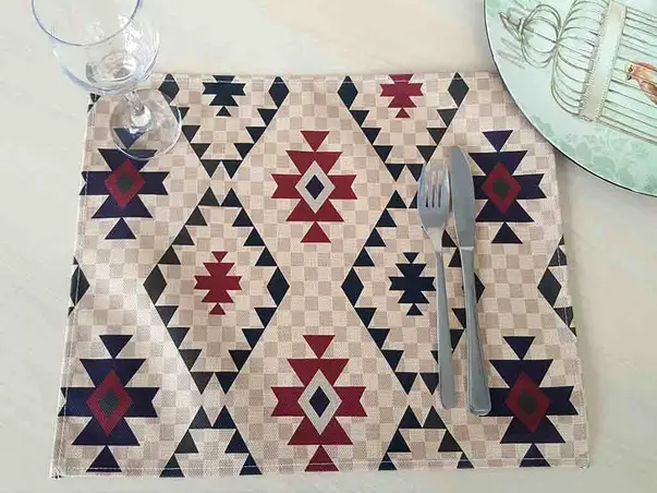 suport farfurie textil imprimat etno