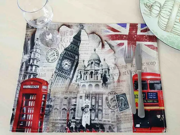 suport farfurie textil imprimat londra