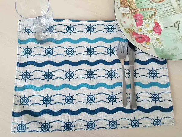 suport farfurie textil imprimat valuri