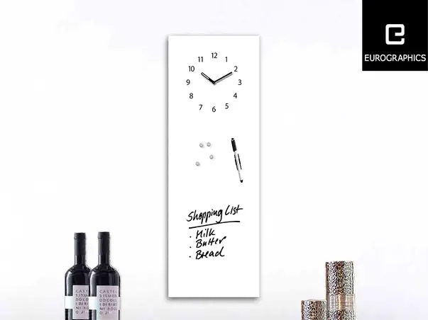 tabla magnetica cu ceas verde decor