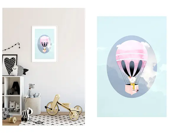 tablou happy balloon decoratiune perete pentru camera copiilor