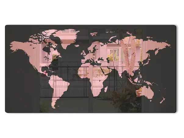 tablou harta lumii rose gold