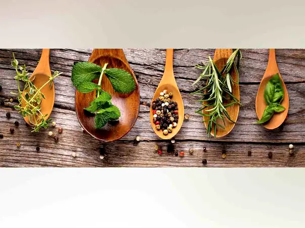 tablou sticla  herbs