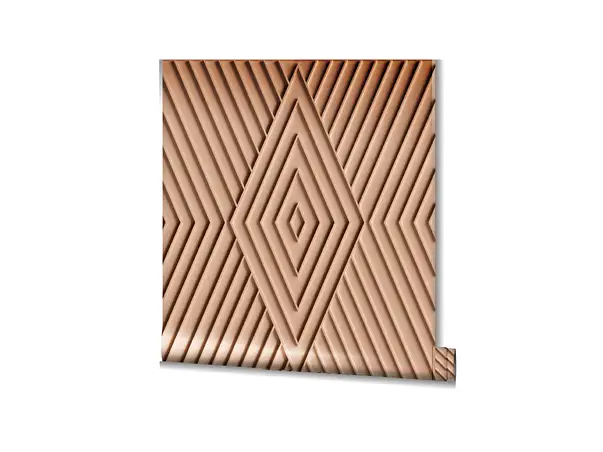 tapet 3d cu model romburi maro teracota