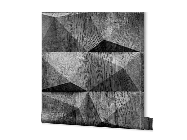 tapet 3d cuburi din lemn gri