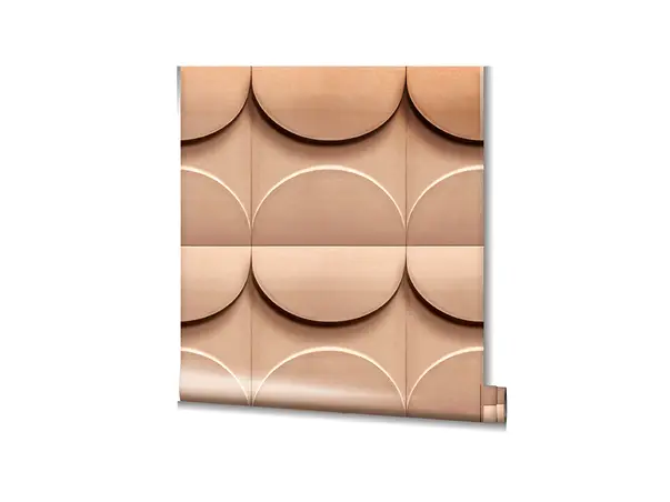 tapet 3d geometric maro teracota