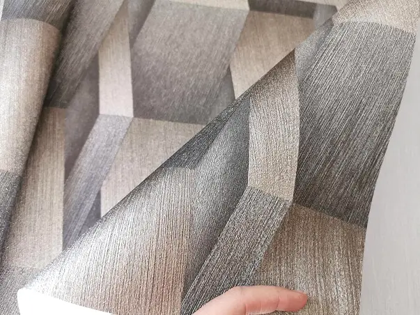 tapet 3d model geometric cu efect metalic