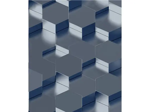 tapet 3d ugepa hexagoane gri albastrui galactik l97001