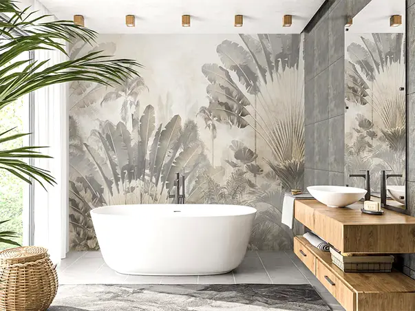 tapet baie bananieri decor exotic