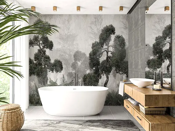 tapet baie peisaj padure