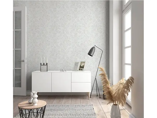 tapet baroc alb murdar pentru living dormitor birou