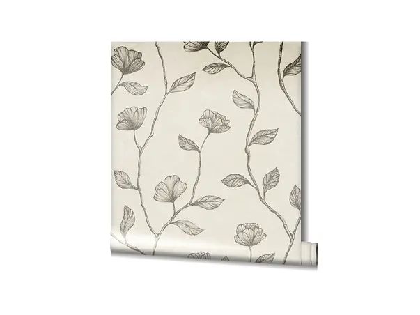 tapet bej cu flori mari