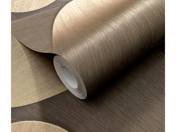 tapet bej metalic cu model abstract