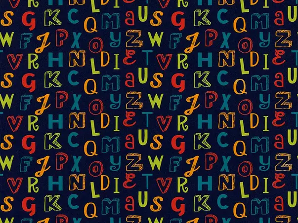 tapet bleumarin cu litere colorate diemaus 0521440