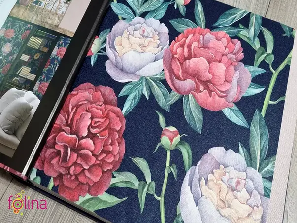 tapet bluemarin cu bujori